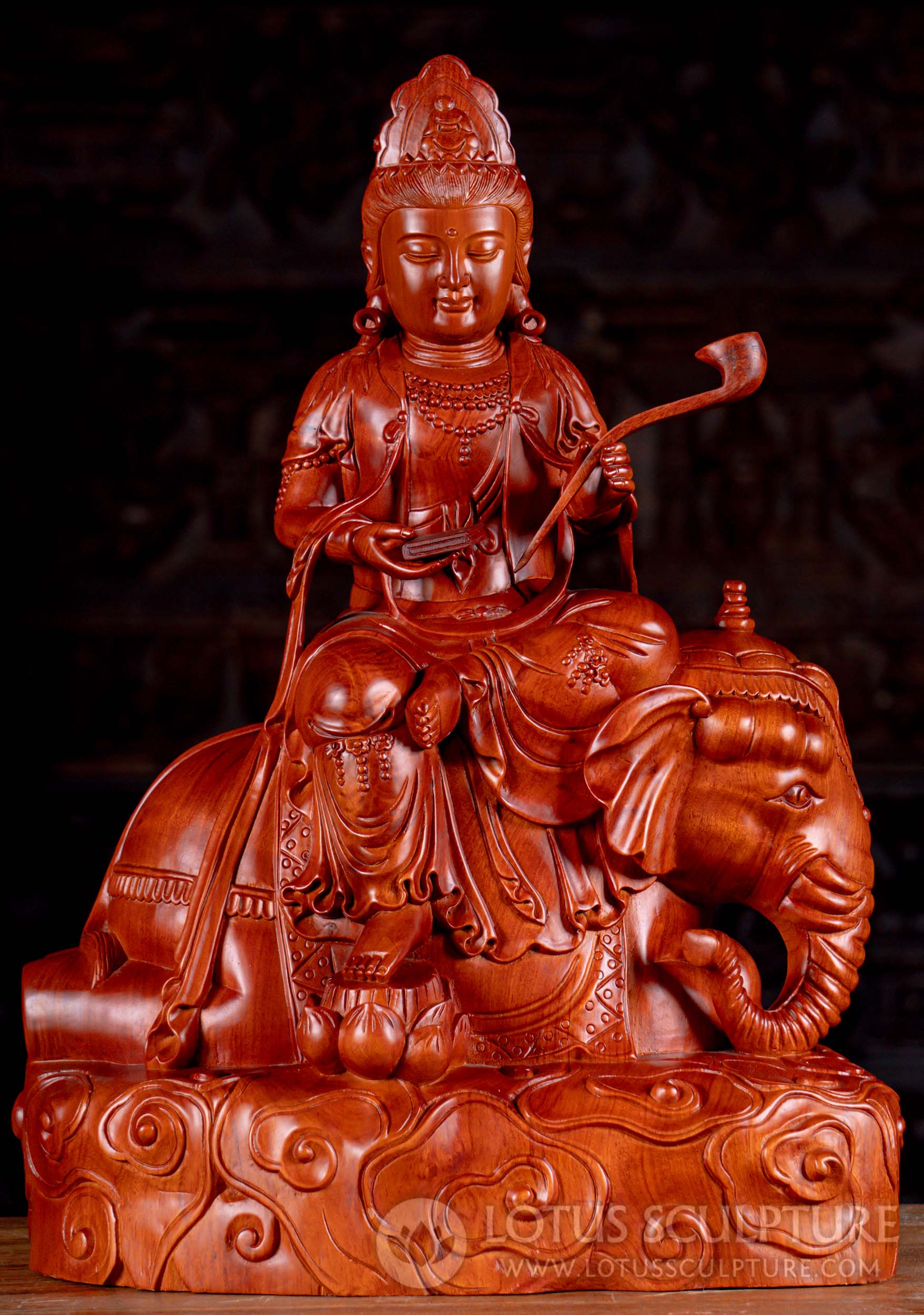 Samantabhadra Statue, Wood Bodhisattva Samantabhadra