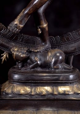 Brass Shiva Statue as Lord of Dance Nataraja Under Fiery Arch on The Dwarf  of Ignorance 25