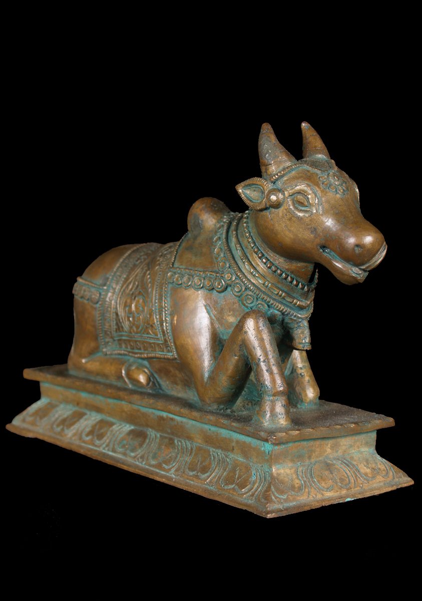 Bronze Statue of Shiva's Bull Nandi 8"