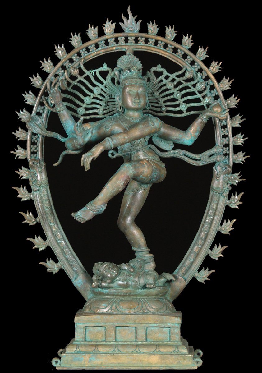 Green Nataraja Statue Dancing on Dwarf 24.5"