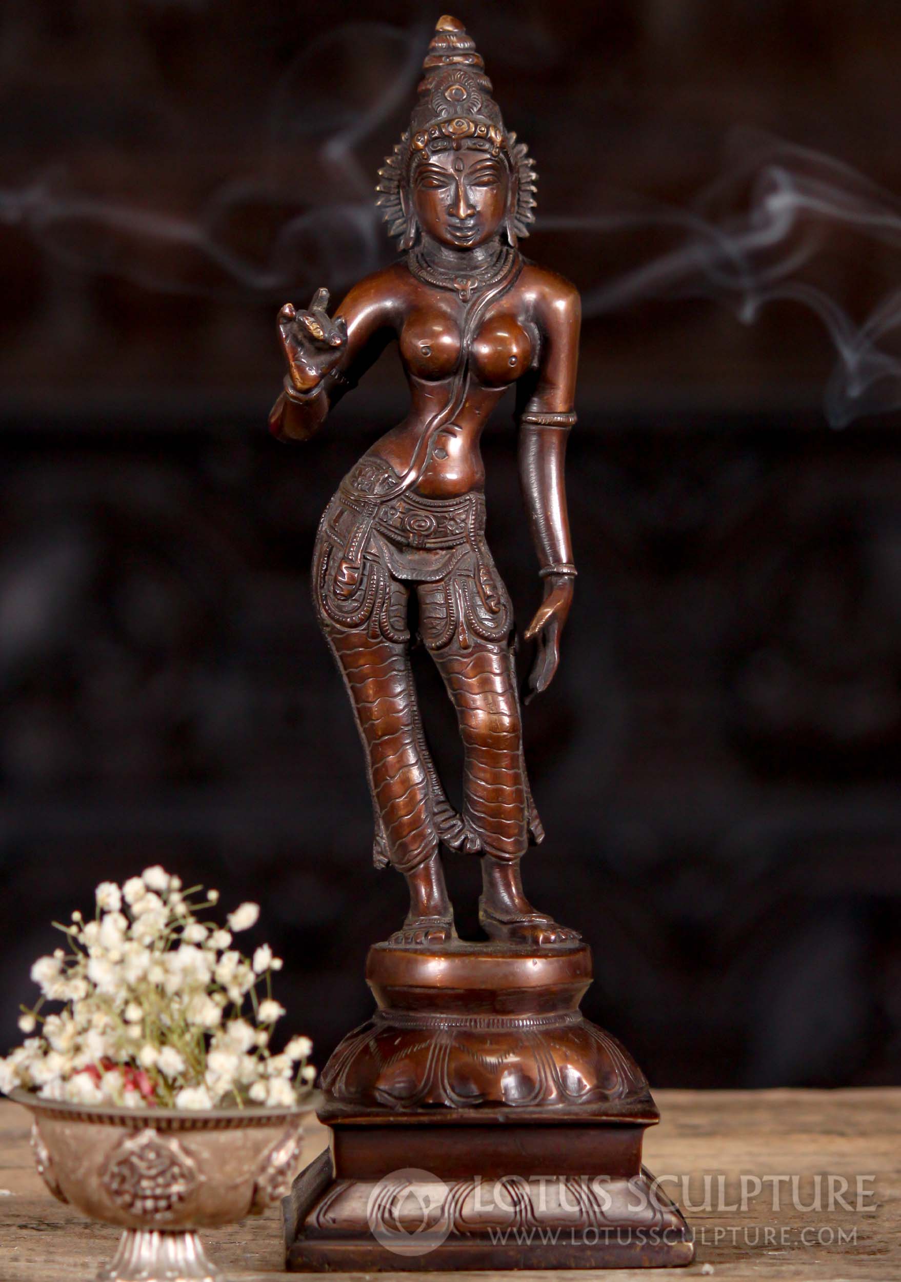 Brass Statue of the Daughter of the Mountain, Parvati as