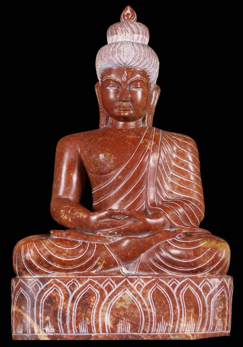 Marble Meditating Buddha Statue 15"