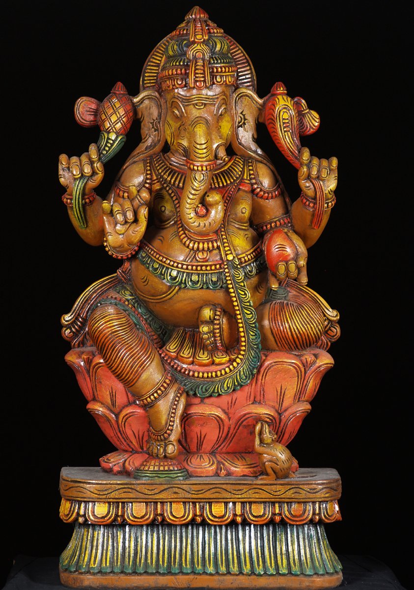 Ganapati Statue Holding an Axe & Noose 36"