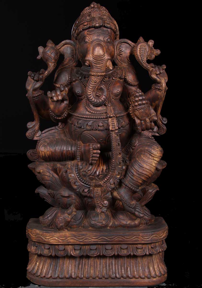 SOLD Ganesh Statue Holding a Bowl Of Sweets 36