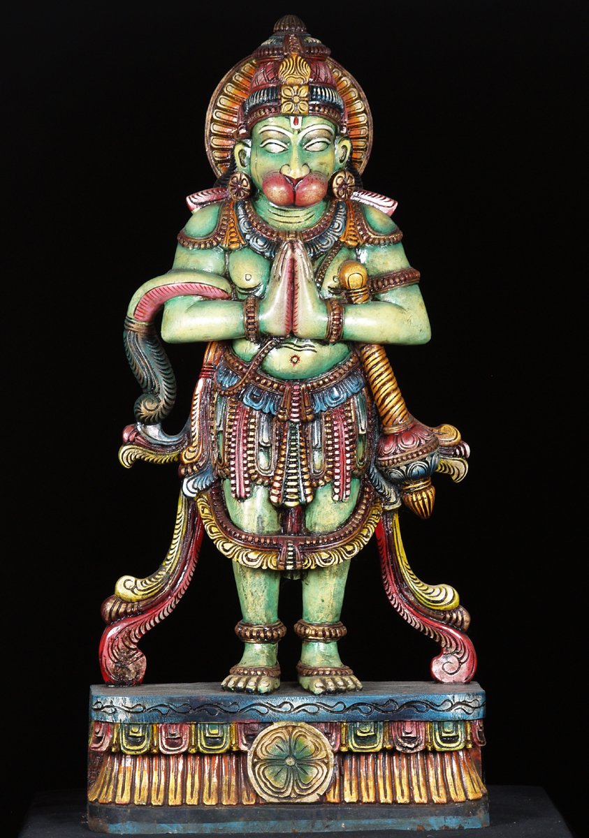 Standing Colorful Hanuman Statue 36"