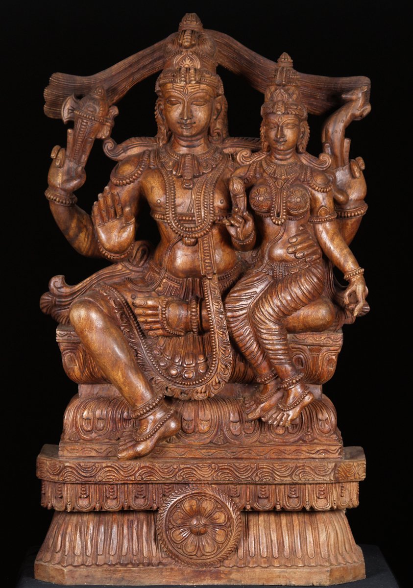 Shiva Statue with Parvarti on His Lap 36"