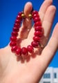 Mens Hand Cut Ruby Large Mala Bracelet Healing Spiritual Energy