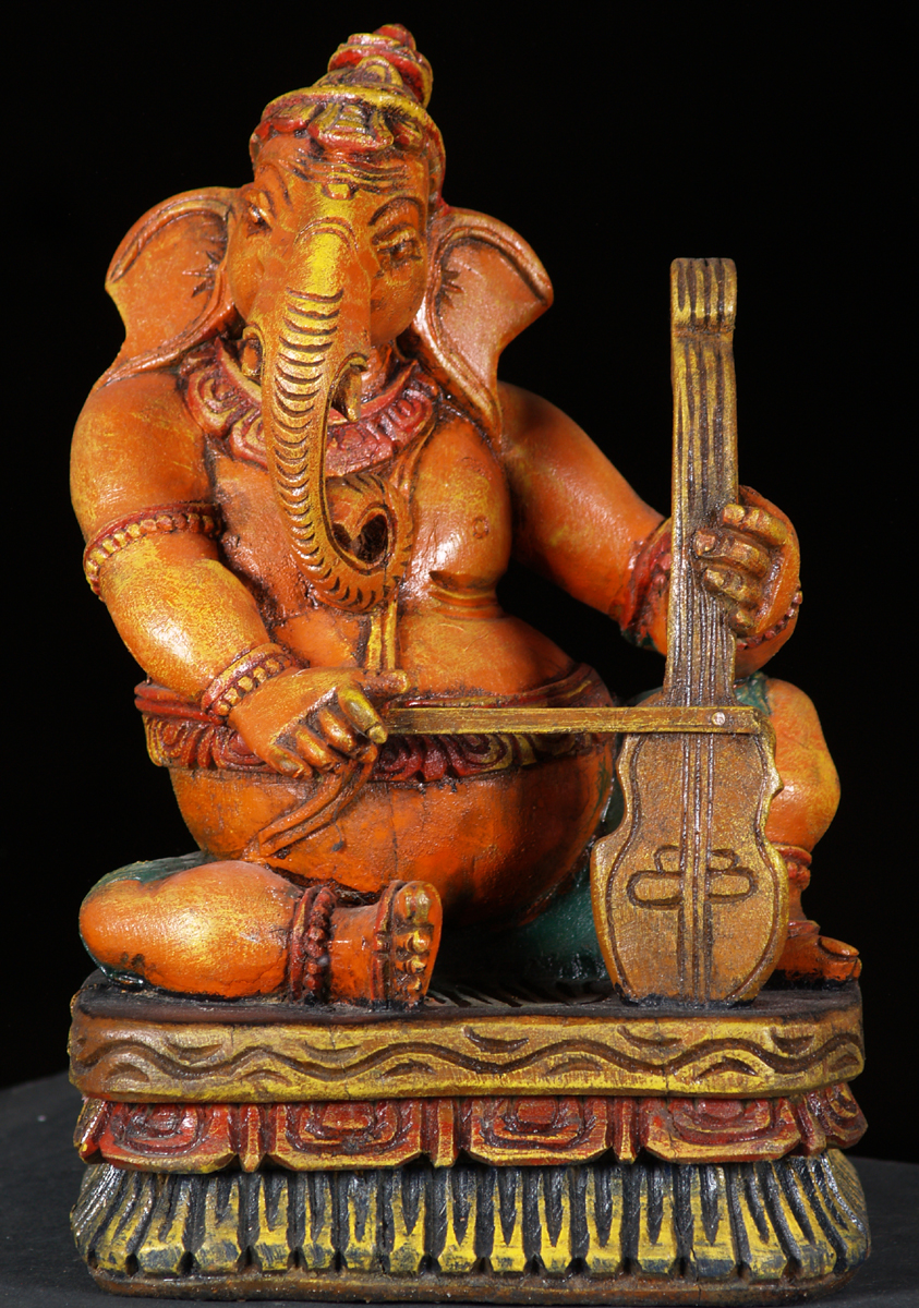 Ganesh Statue Playing the Violin 12"