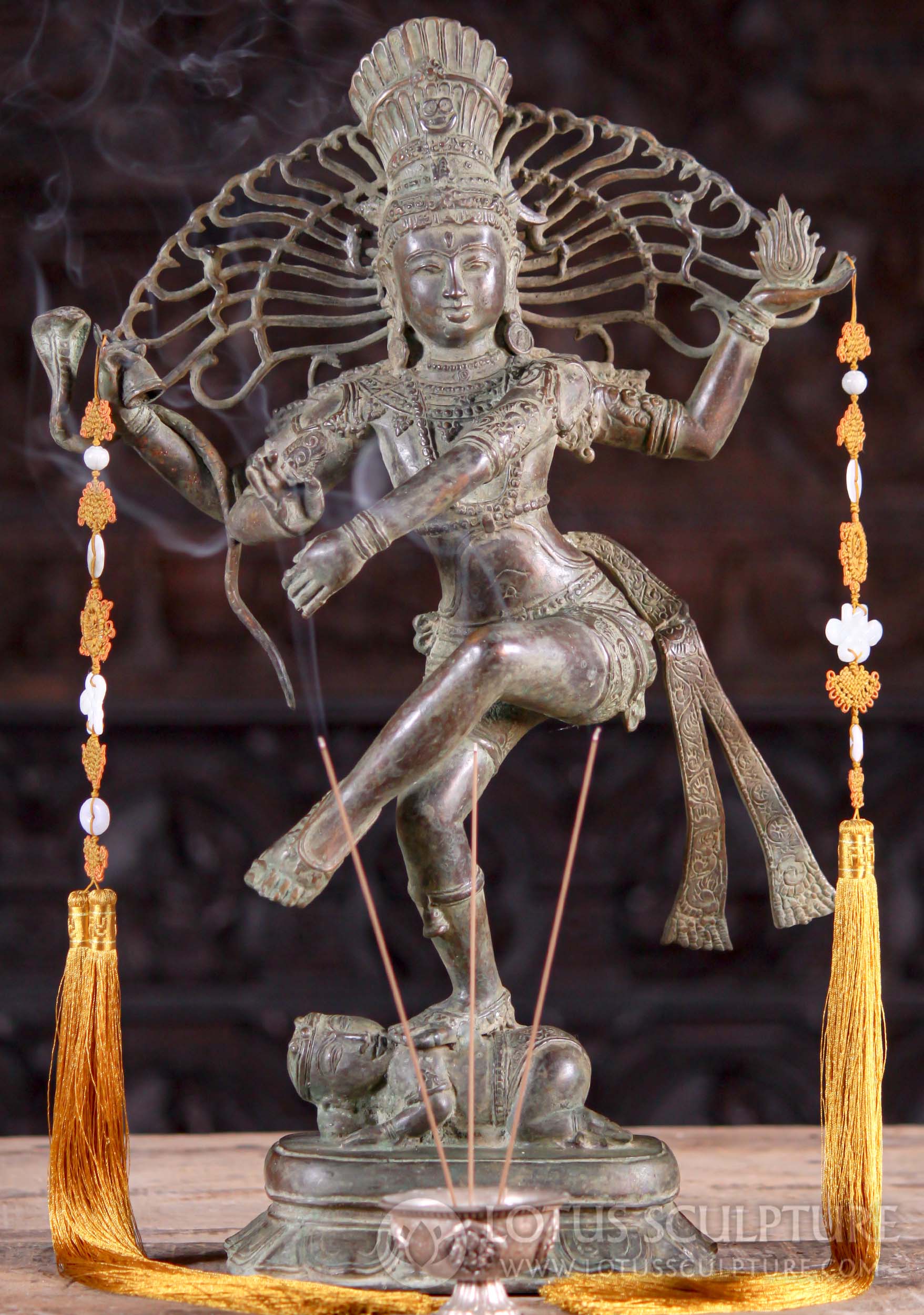 Indonesian Style Brass Hindu God Shiva as the Lord of Dance Nataraja Dancing  without Arch 29