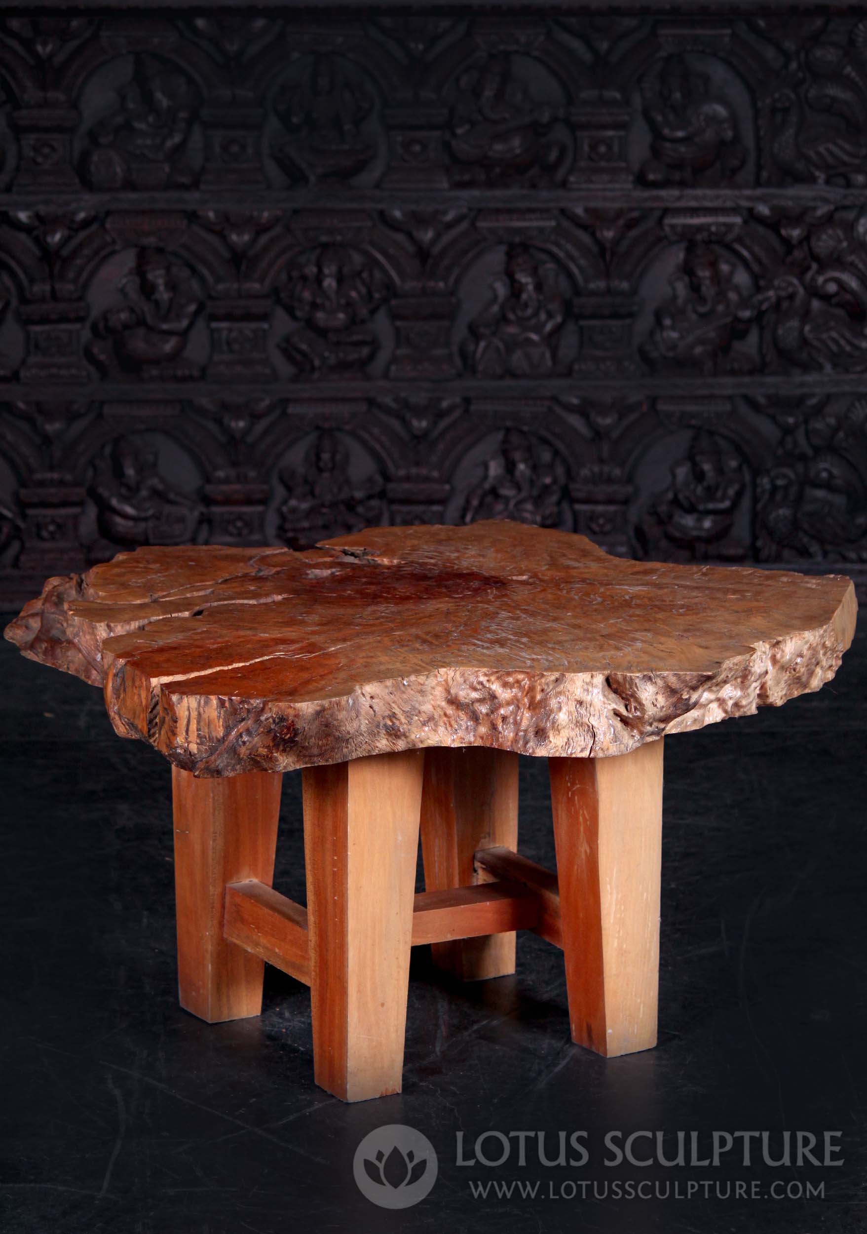 Live Edge Teak Wood Root Table Perfect for Statue Base or Home Altar 38"