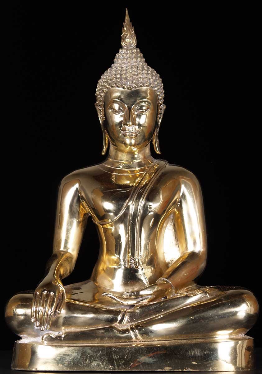 Sukothai Buddha Statue Earth Touching Mudra 22"