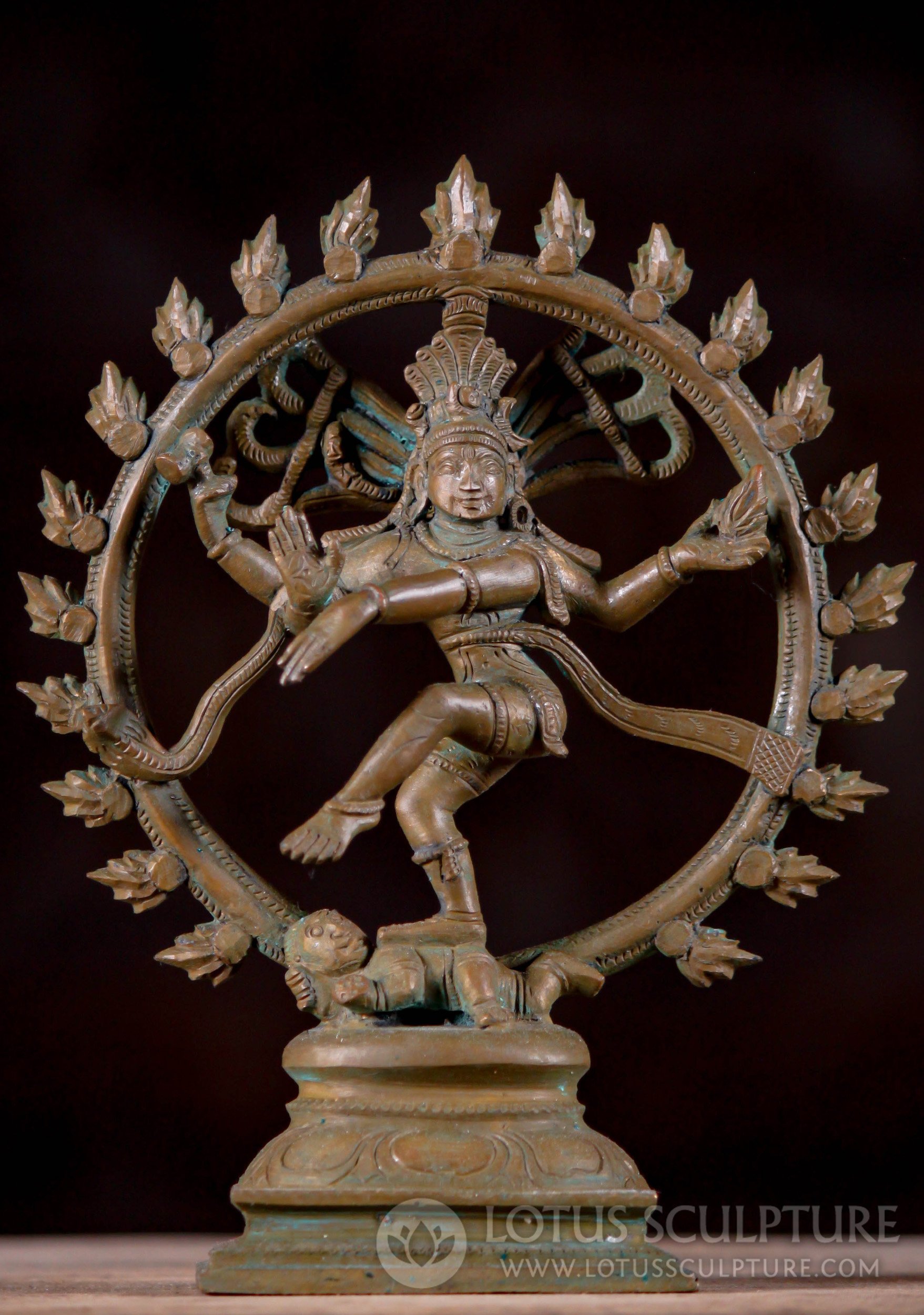 Antique South Indian Panchaloha Bronze Shiva as Nataraja Lord of Dance Statue 7"