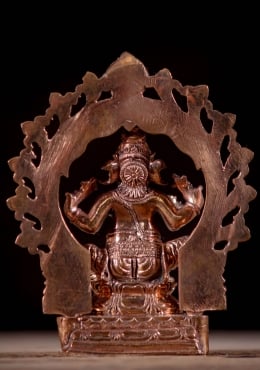 Small Brass Dancing Hindu God Shiva as Nataraja Statue with Flaming Arch 7