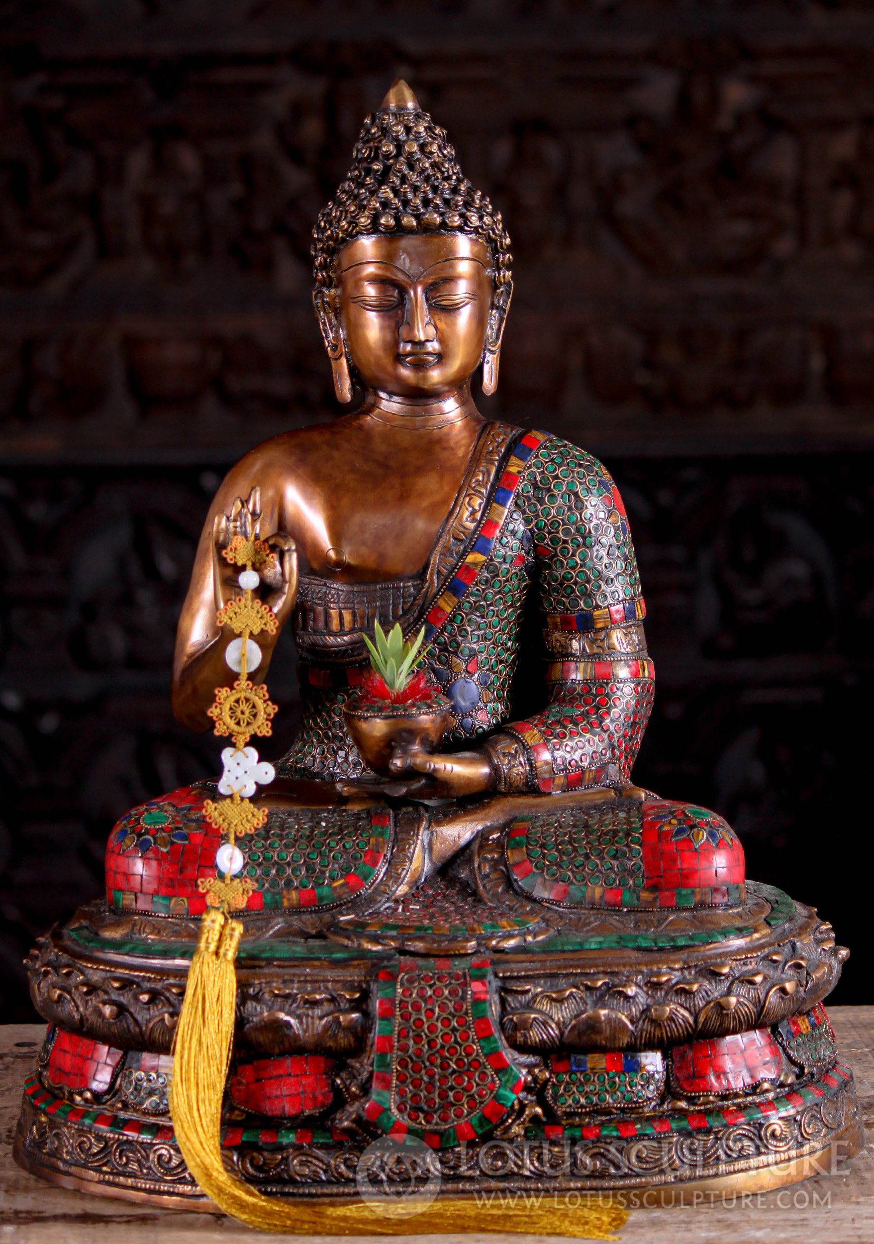 The Medicine Buddha - Brass Statue - labaleinemarseille.com