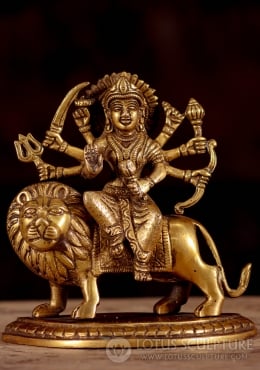 SOLD Brass Statue of Hindu Goddess Durga with 8 Arms Standing on Buffalo  Demon, Mahishasura 22 (#134bb15): Hindu Gods & Buddha Statues