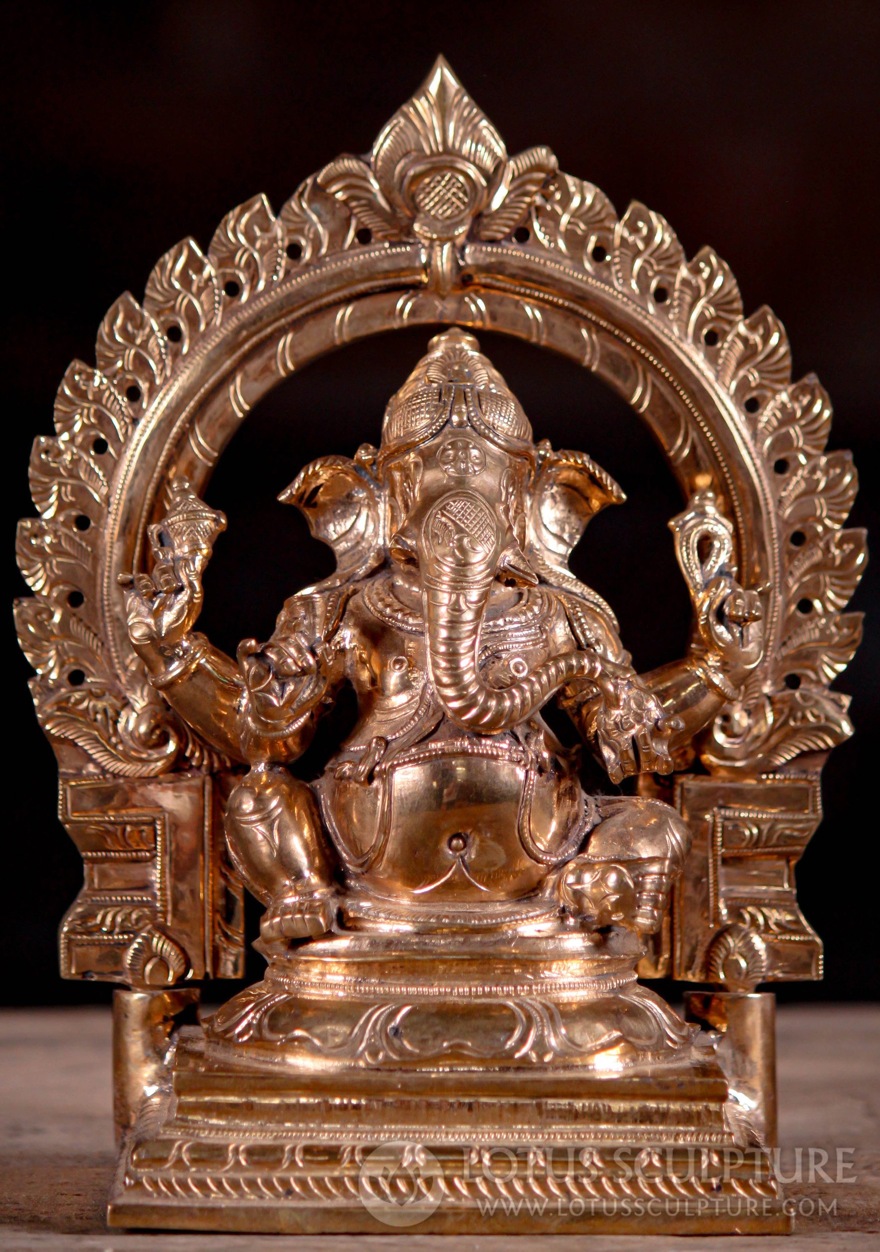 South Indian Bronze Ganesh: Handcrafted Symbol of Wisdom & Prosperity 8"