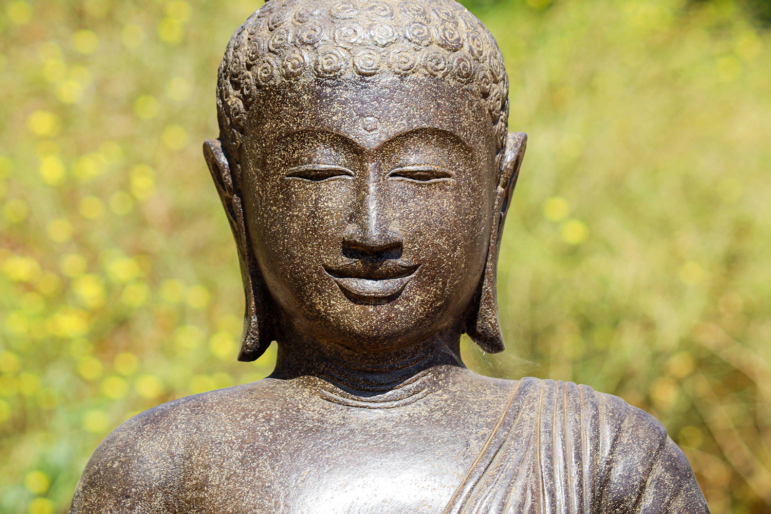 SOLD Lava Stone Padmasana Teaching Outdoor Garden Buddha Statue 34 ...
