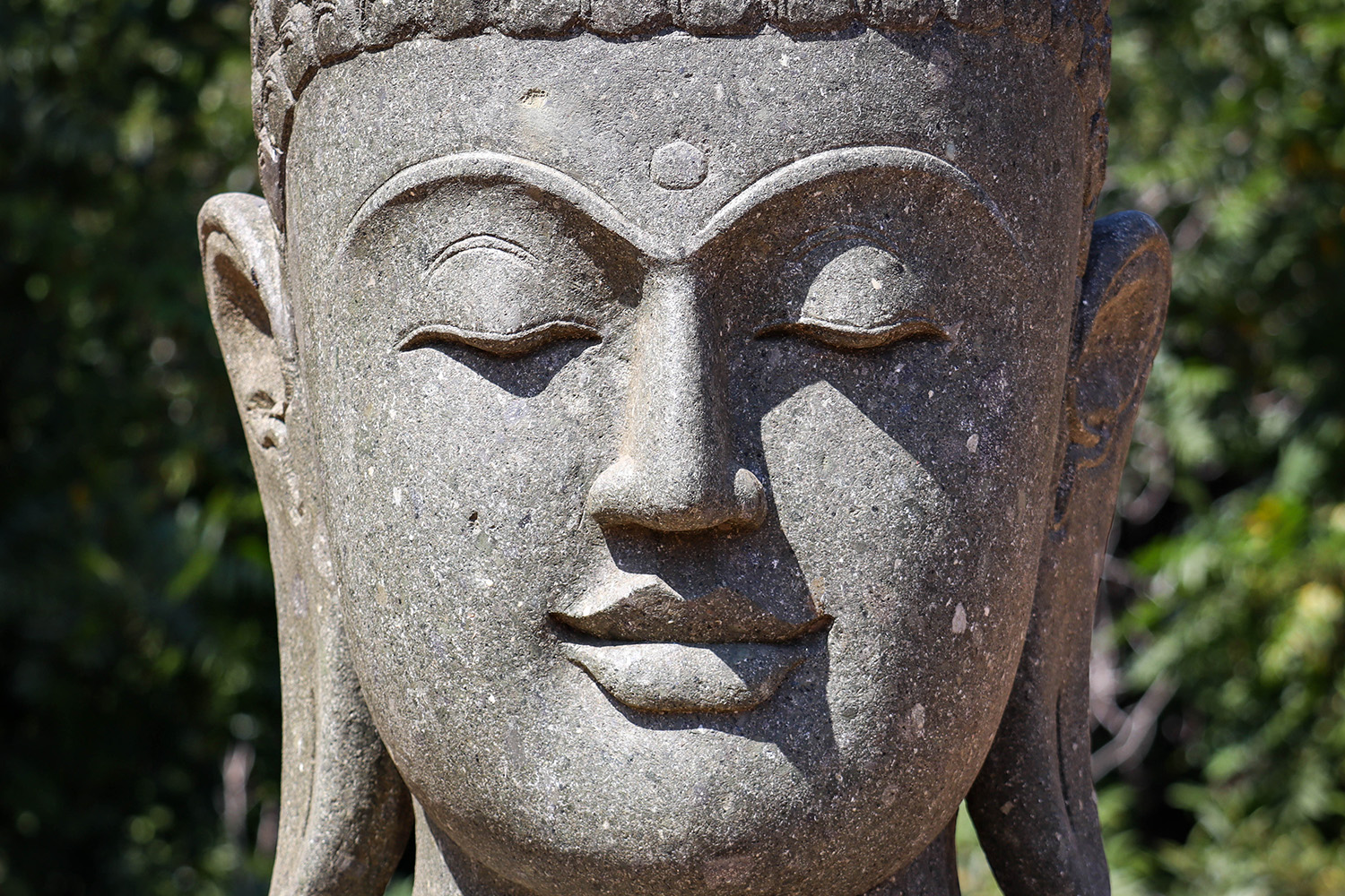 Peaceful Green Lava Stone Carved Buddha Bust: Serene Garden Artistry 60 ...