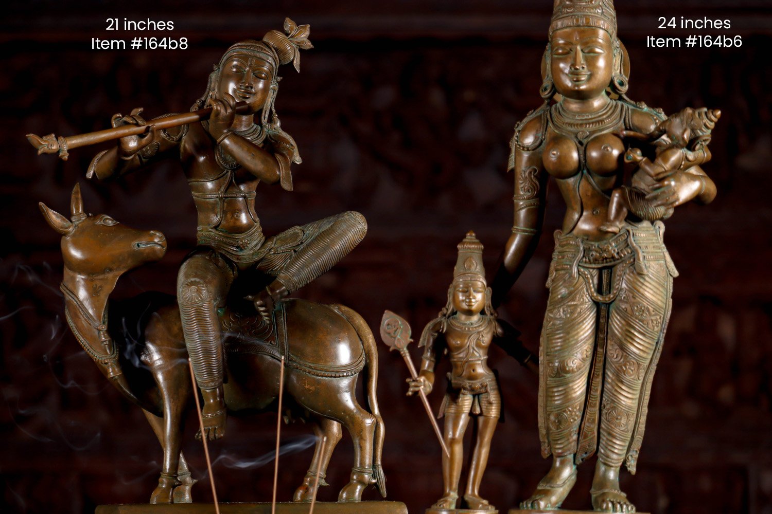 Parvati Statue: Hindu Brass Goddess Symbol of Nurturing Strength