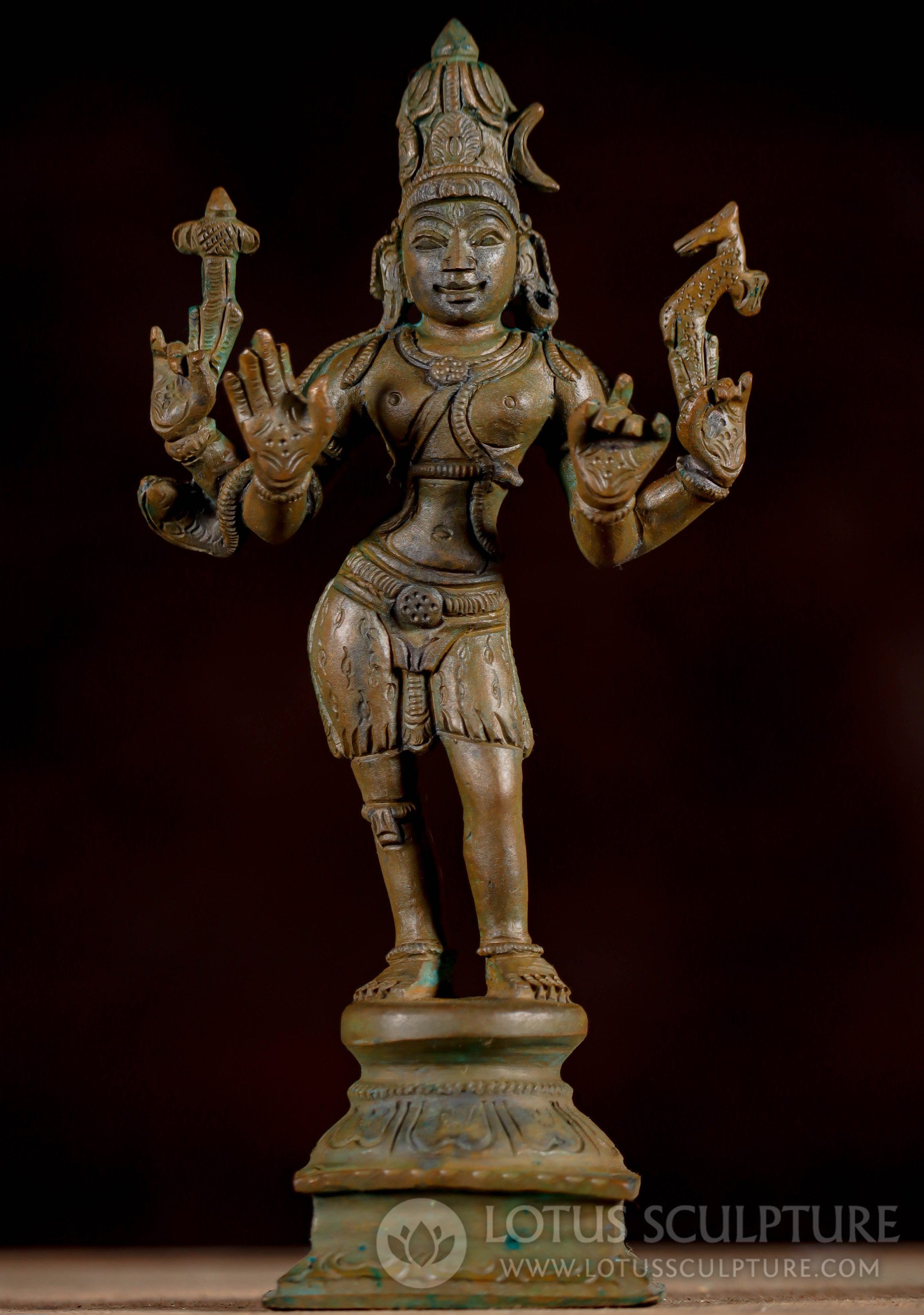 Shiva in Grace: Panchaloha Bronze Statue - Guardian of Faith & Protector of Homes 6.5"