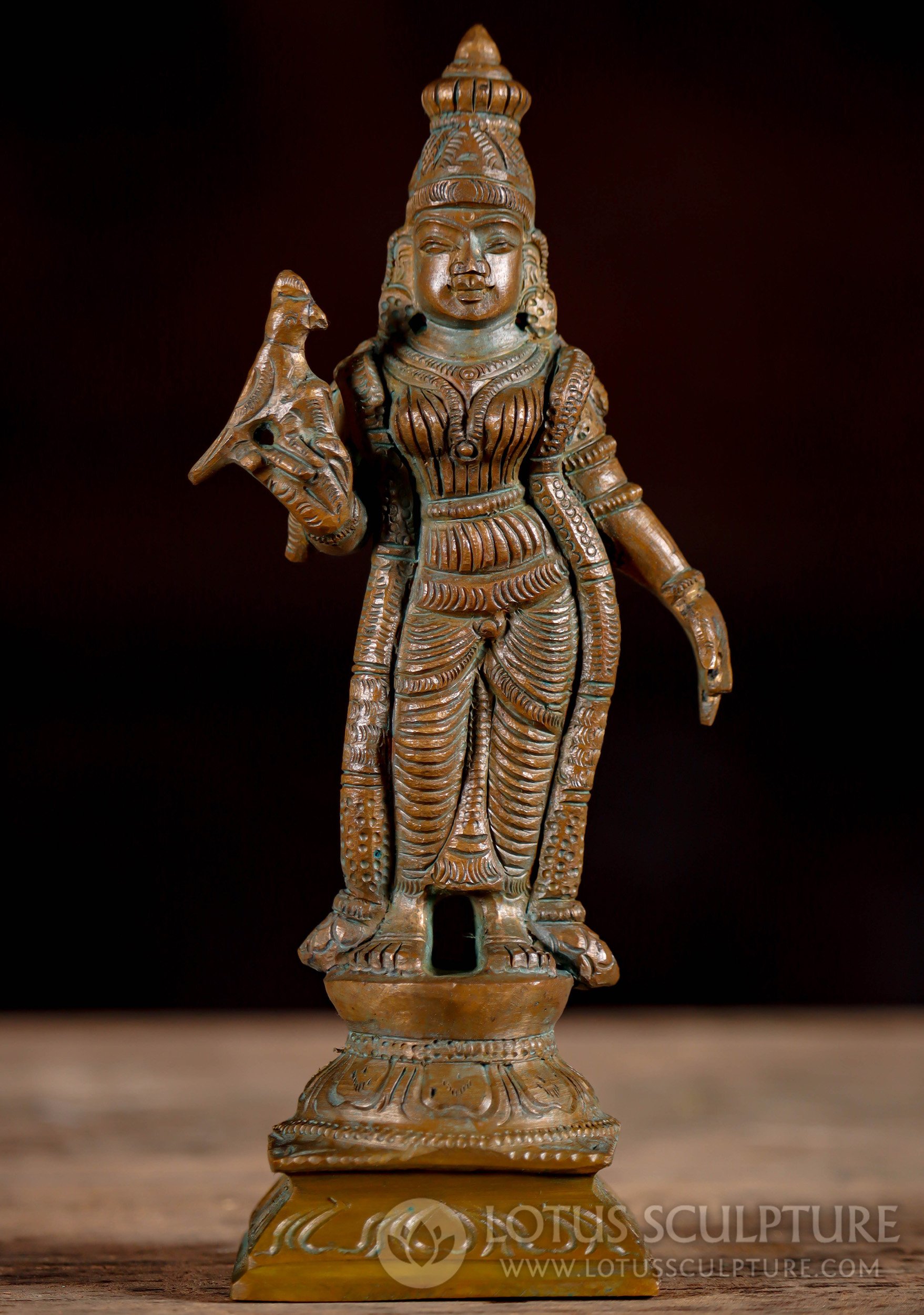 South Indian Meenakshi Bronze Sculpture: Divine Elegance & Artisanal Mastery 6.5"