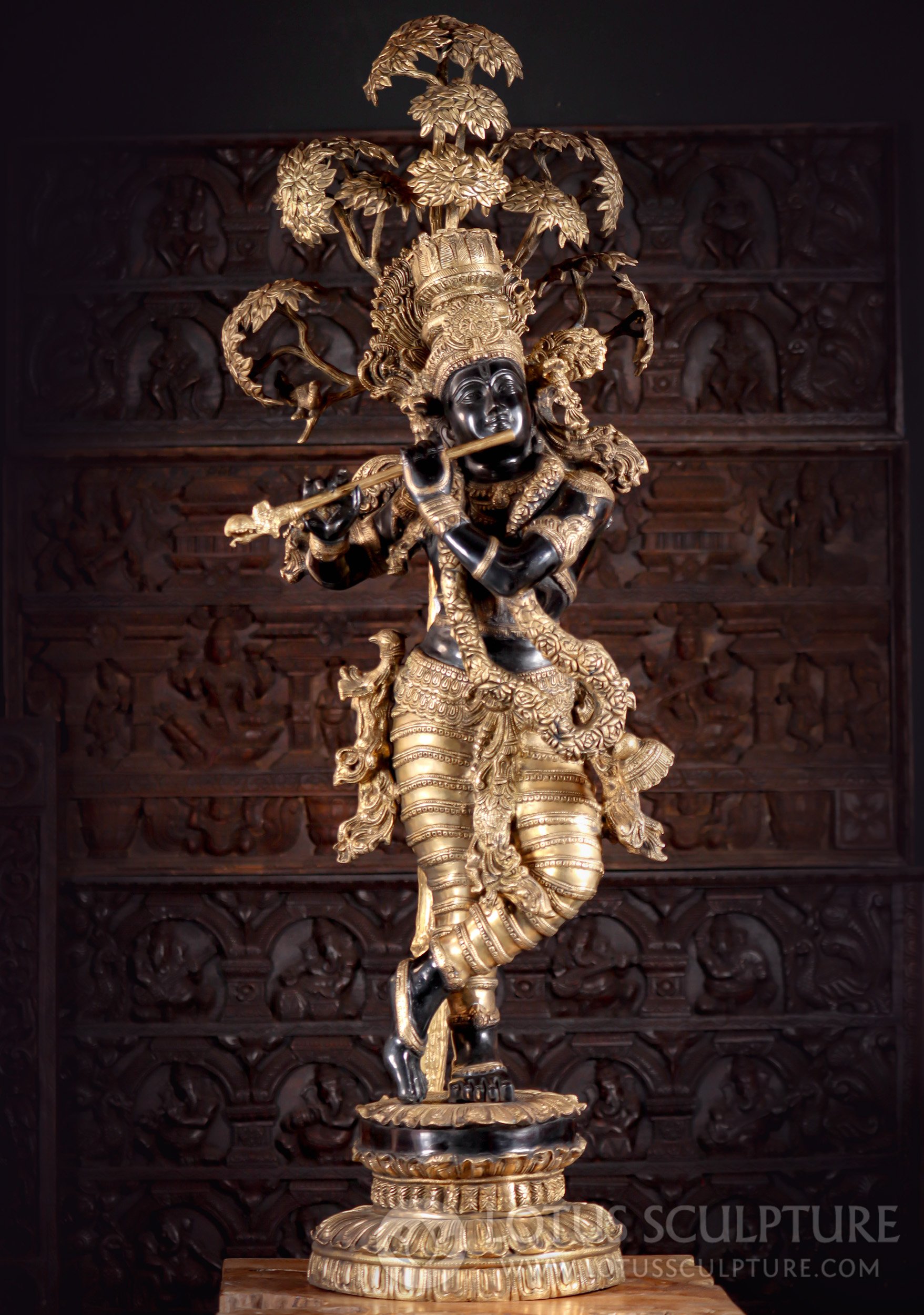Brass Krishna with Peacock - WL1614 - WL1614 at Rs 24,972.15