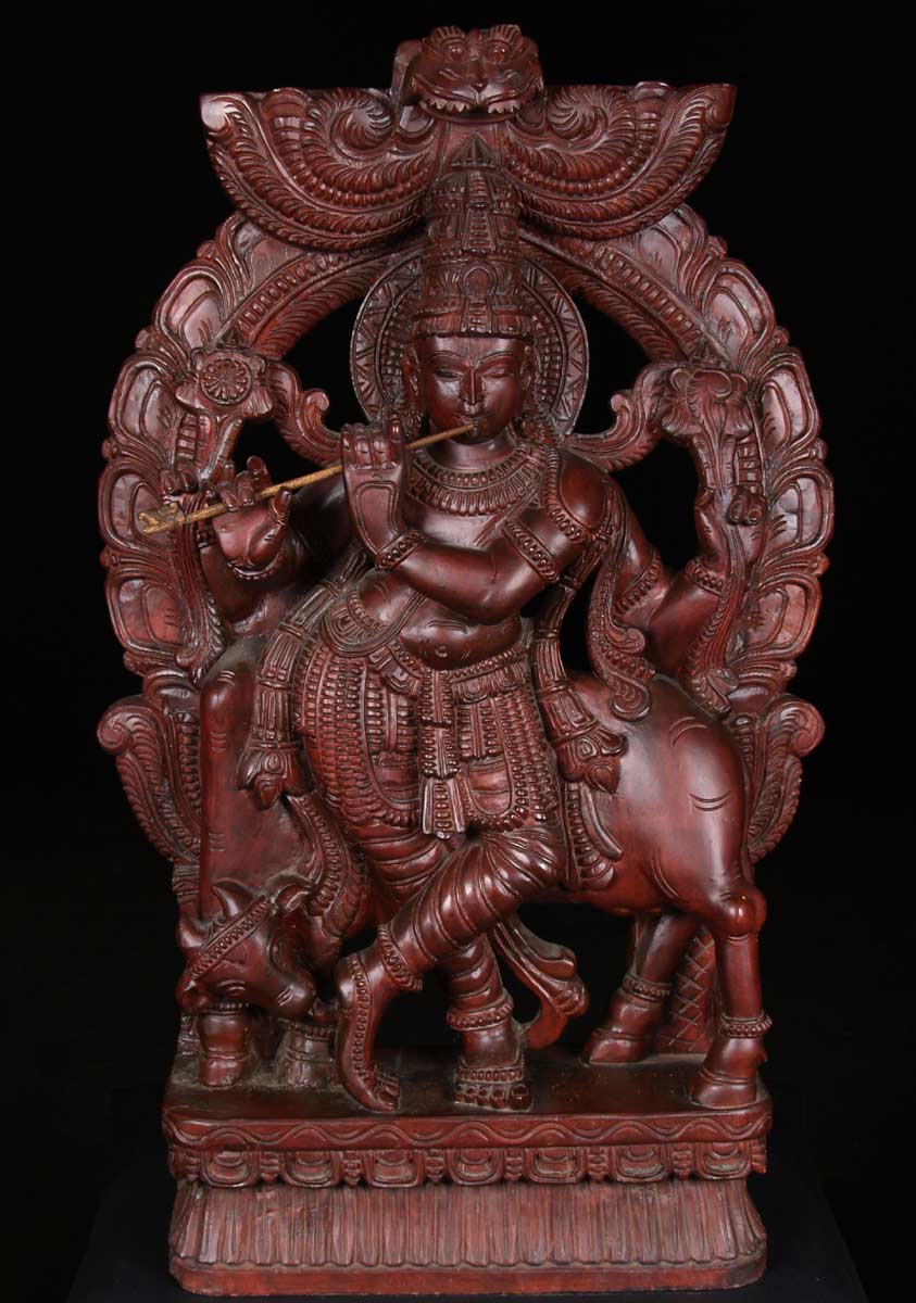 Gopal Krishna Statue with Cow 36"