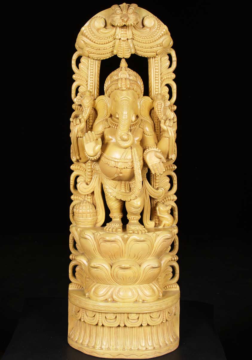 Standing Ganesh with Mahakala 35.5"