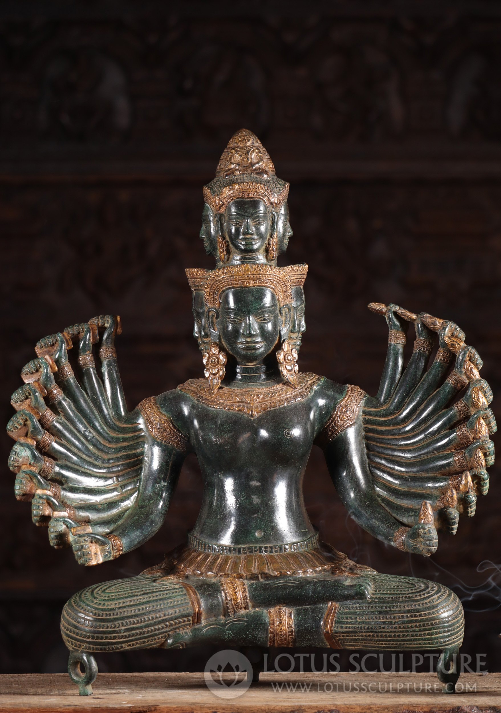 Cambodian Bronze Prajnaparamita: Omniscient Wisdom with Antique Charm 22"