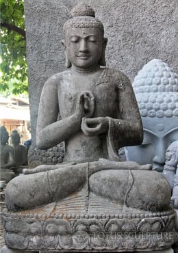 SOLD Dharmachakra Buddha Stone Statue 24