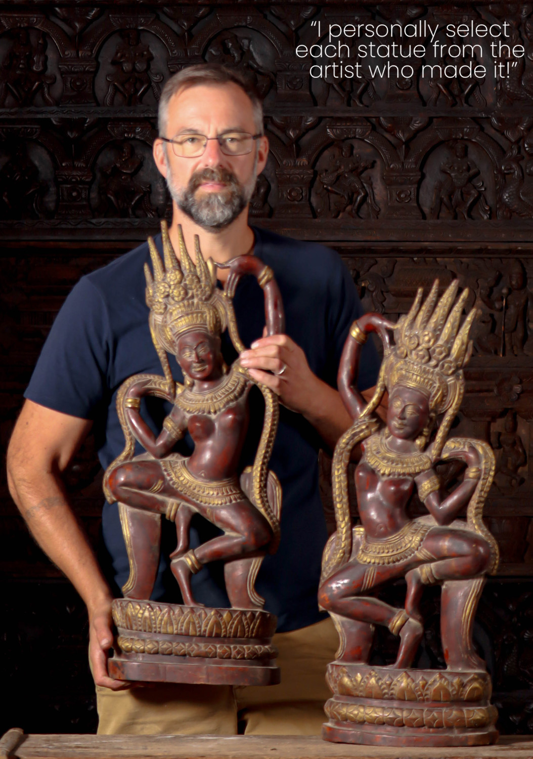 Store Pair of Wood Thailand Dancers