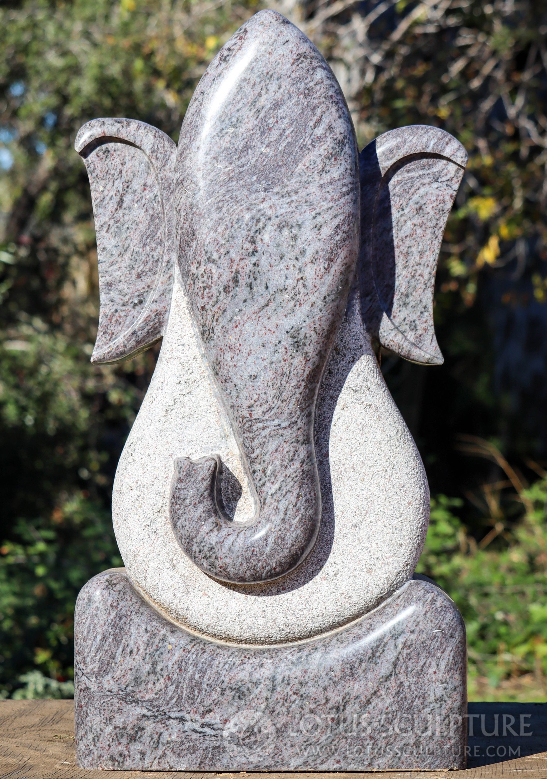 Ganesh Sculpture - Minimalistic Abstract Sadarahalli Granite Modern Art for Gardens 36"