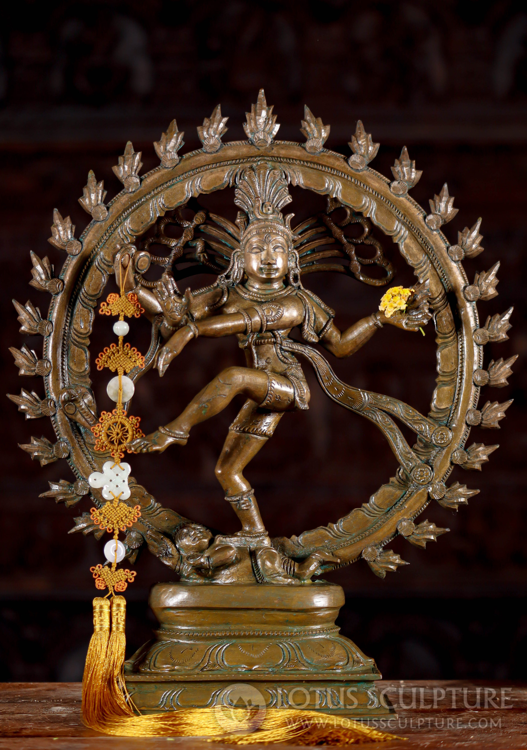 Nataraja Shiva South Indian Bronze Sculpture - Cosmic Dance of Creation and Destruction 16.5"