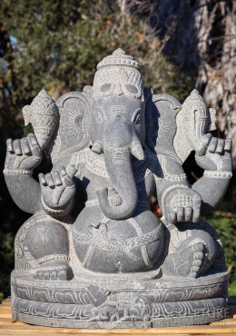 Fiber Small Abhaya Mudra Ganesha Statue 8