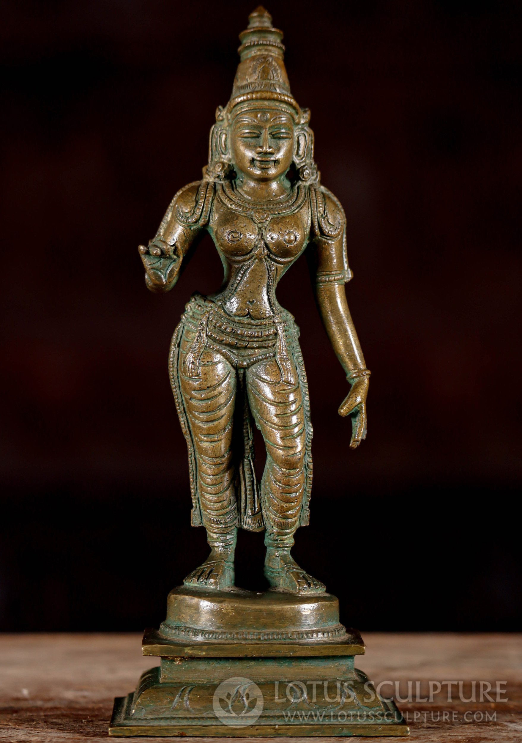 Shivakami Parvati Small South Indian Antique Green Patina Bronze Murti 8 163b49a Lotus