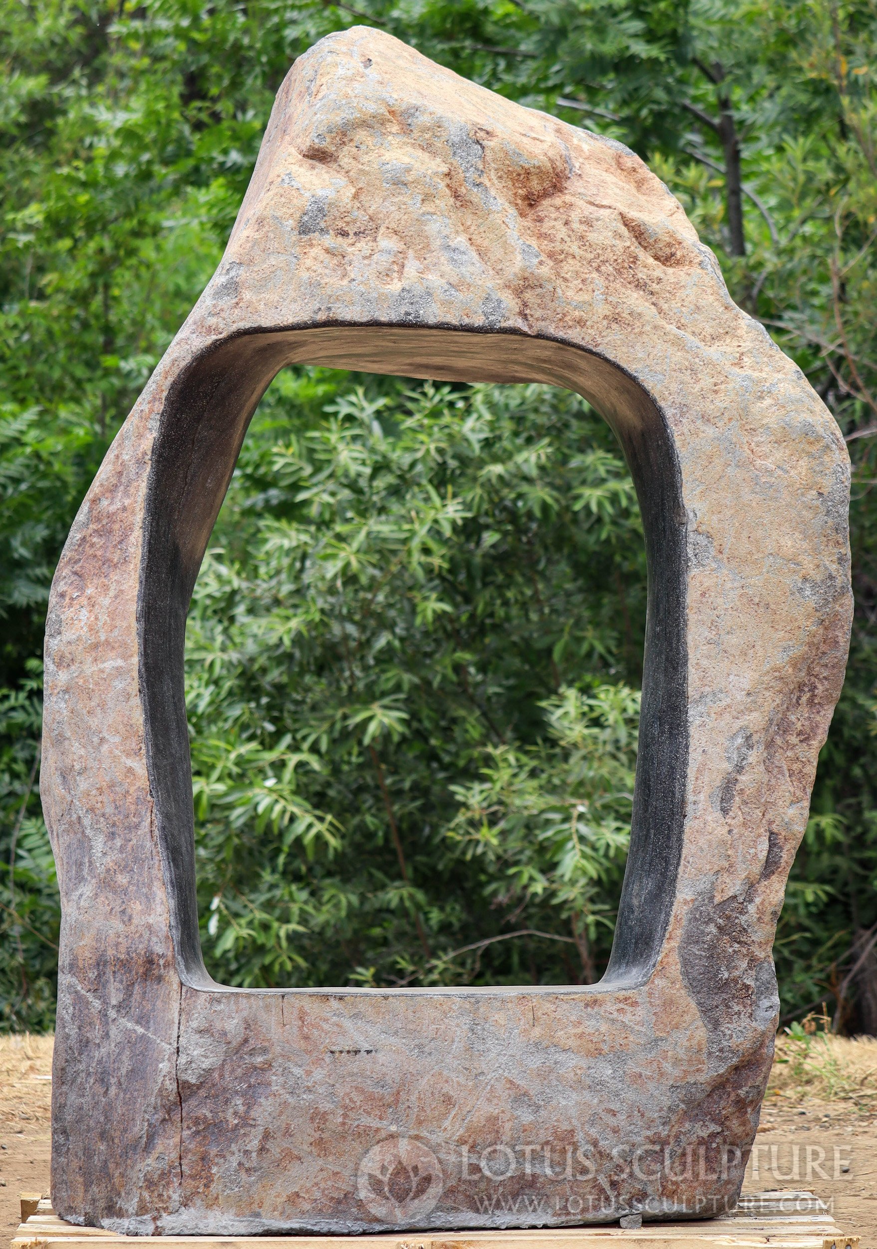 "The Portal to Infinity" Large River Stone Sculpture for Meditation & Inspired Thought 72"