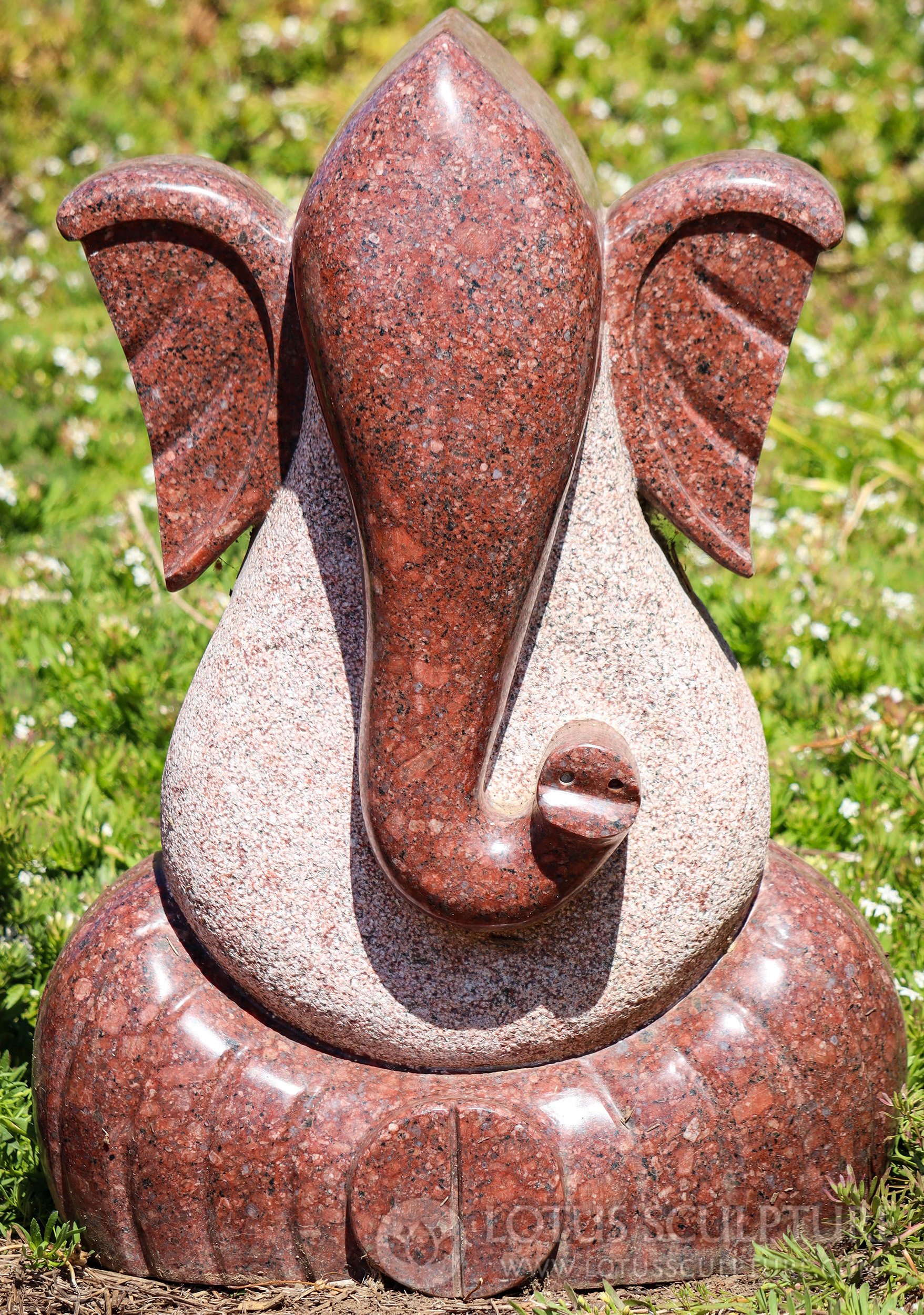 Modern Abstract Ganesh Minimal Garden Sculpture Hand Carved in South India 24"