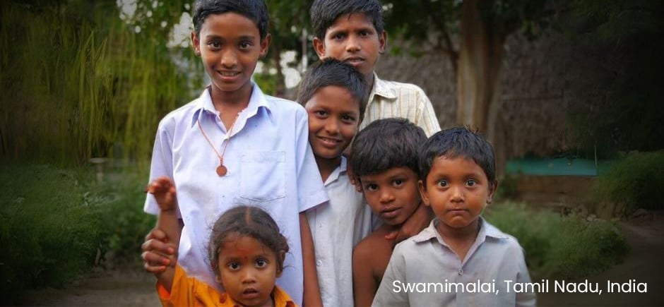 Village children around the house of my friend ,Varadaraj in Swamimalai, Tamil Nadu, India