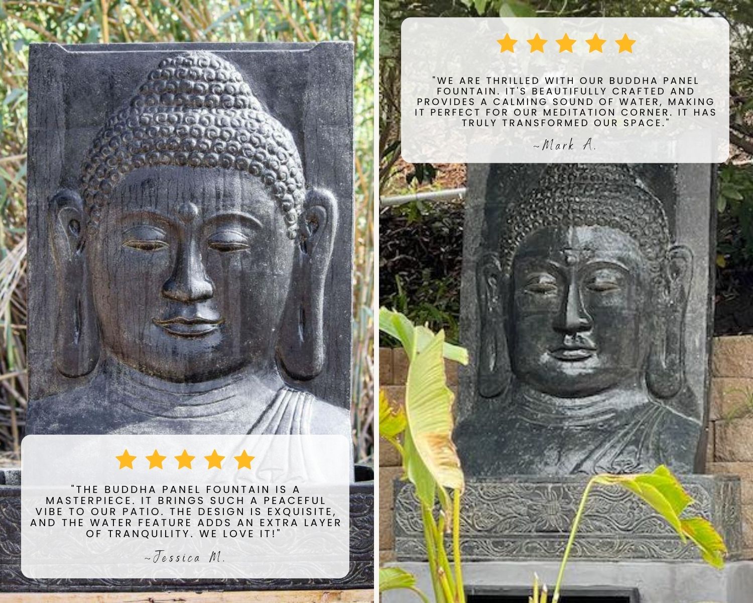 Customer photos of Large Buddha Face Panel Fountain