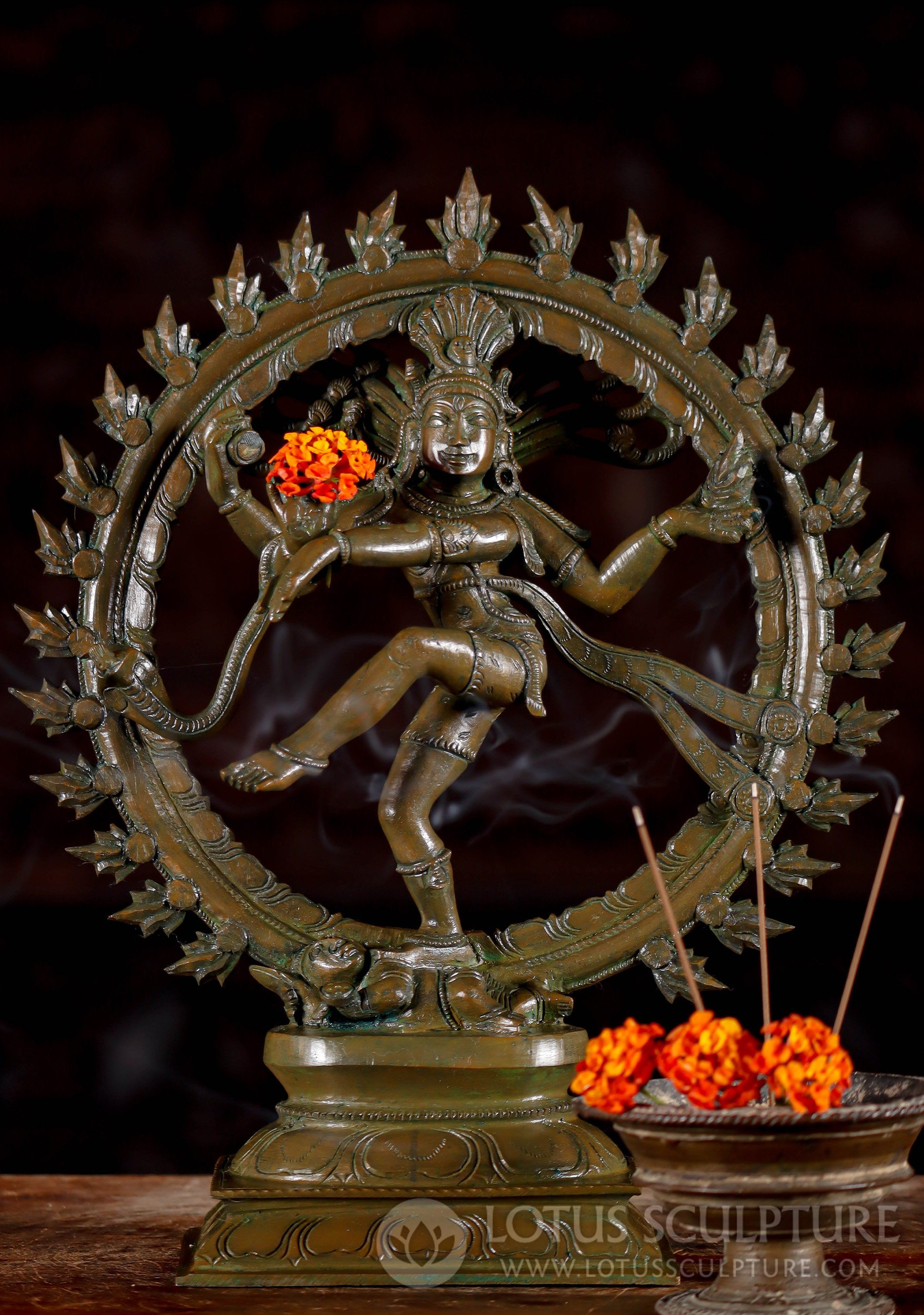 Nataraja Under Arch - Panchaloha Bronze Hindu God of Dance Sculpture 12.5"