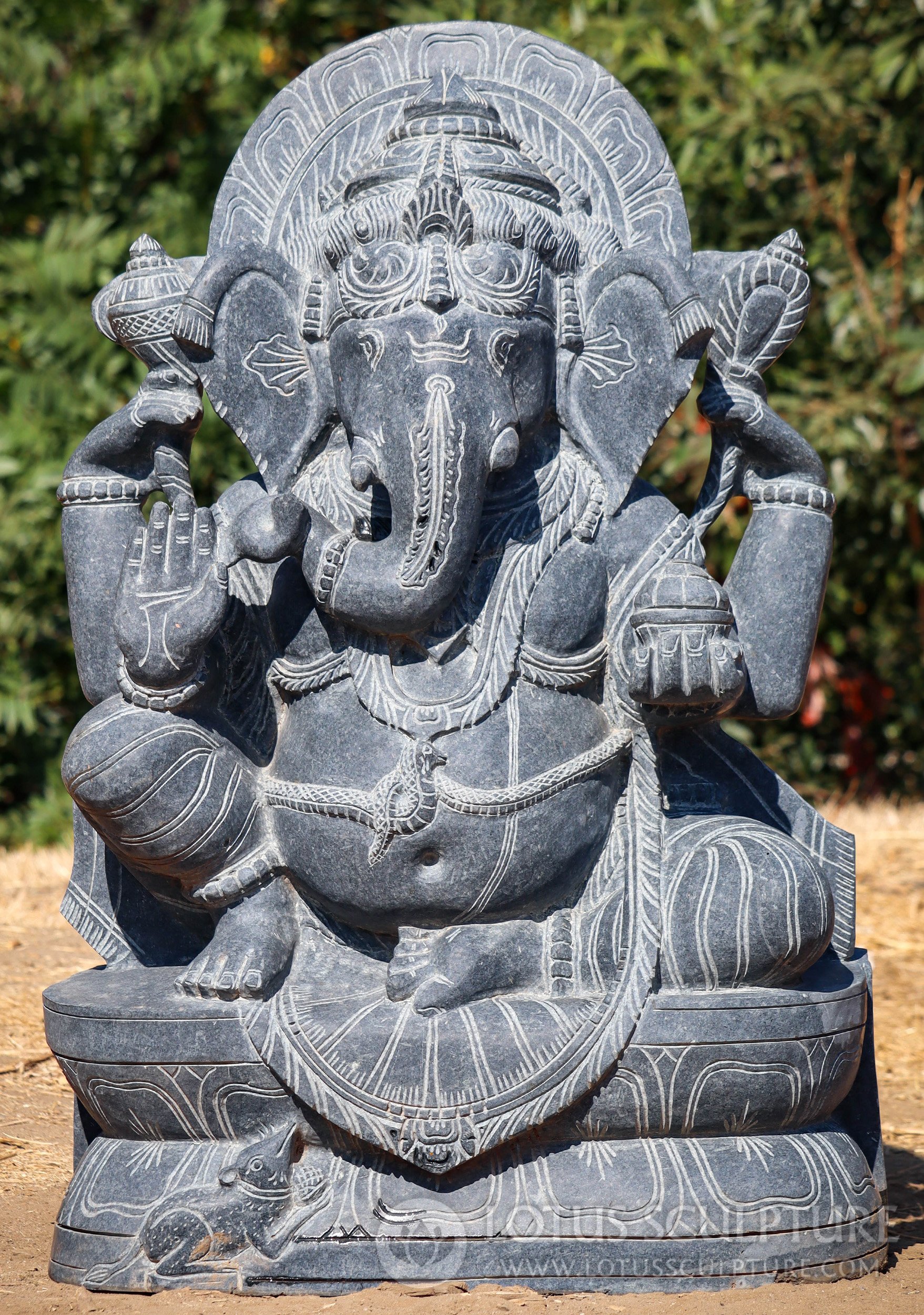 Ganesh Statue with Cobra, Goad, Noose, & Bowl of Sweets 36.5" $2999 + Shipping