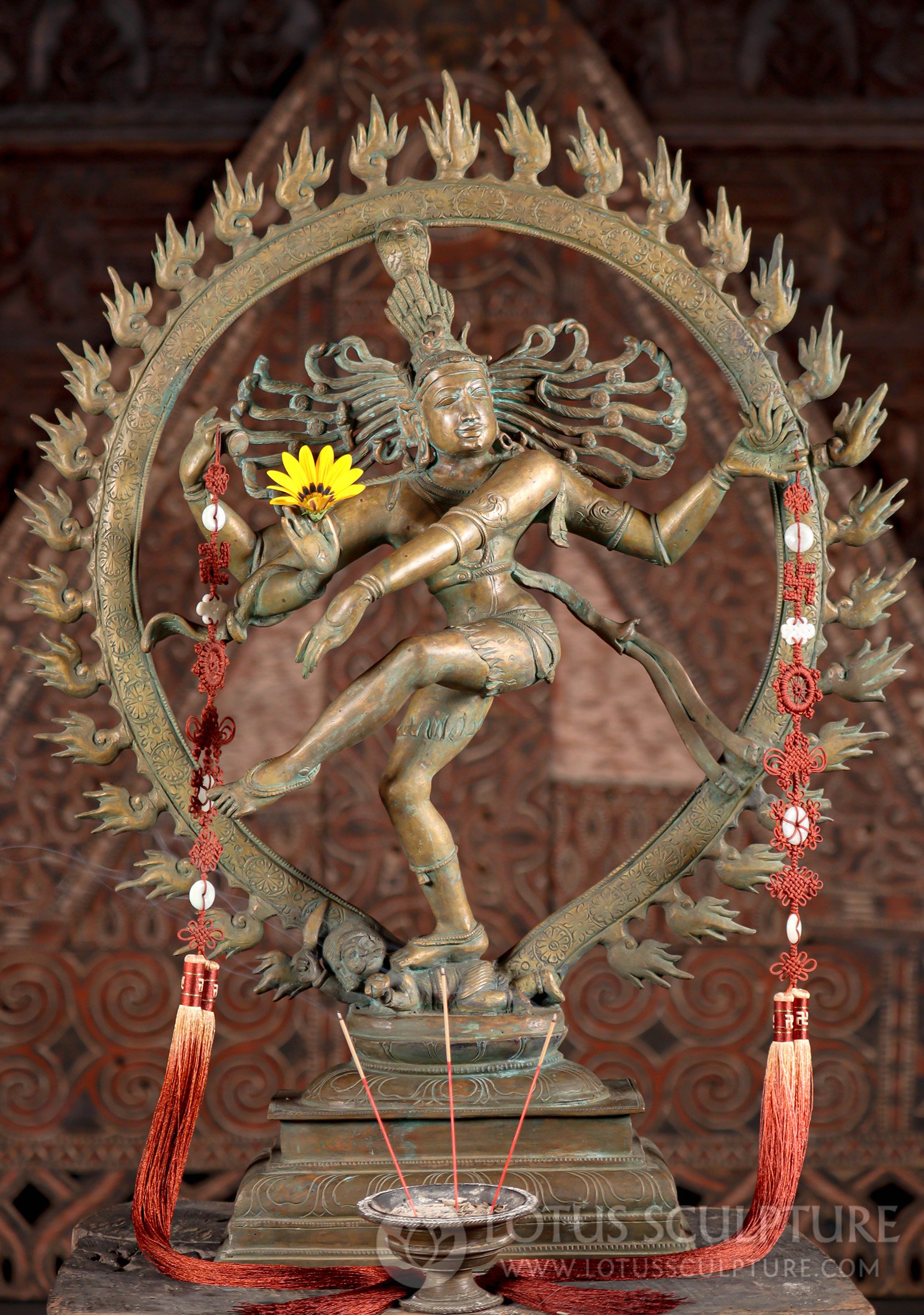 Nataraja Shiva Statue - Panchaloha Bronze Lord of Dance with Antique Patina Finish 29.5"