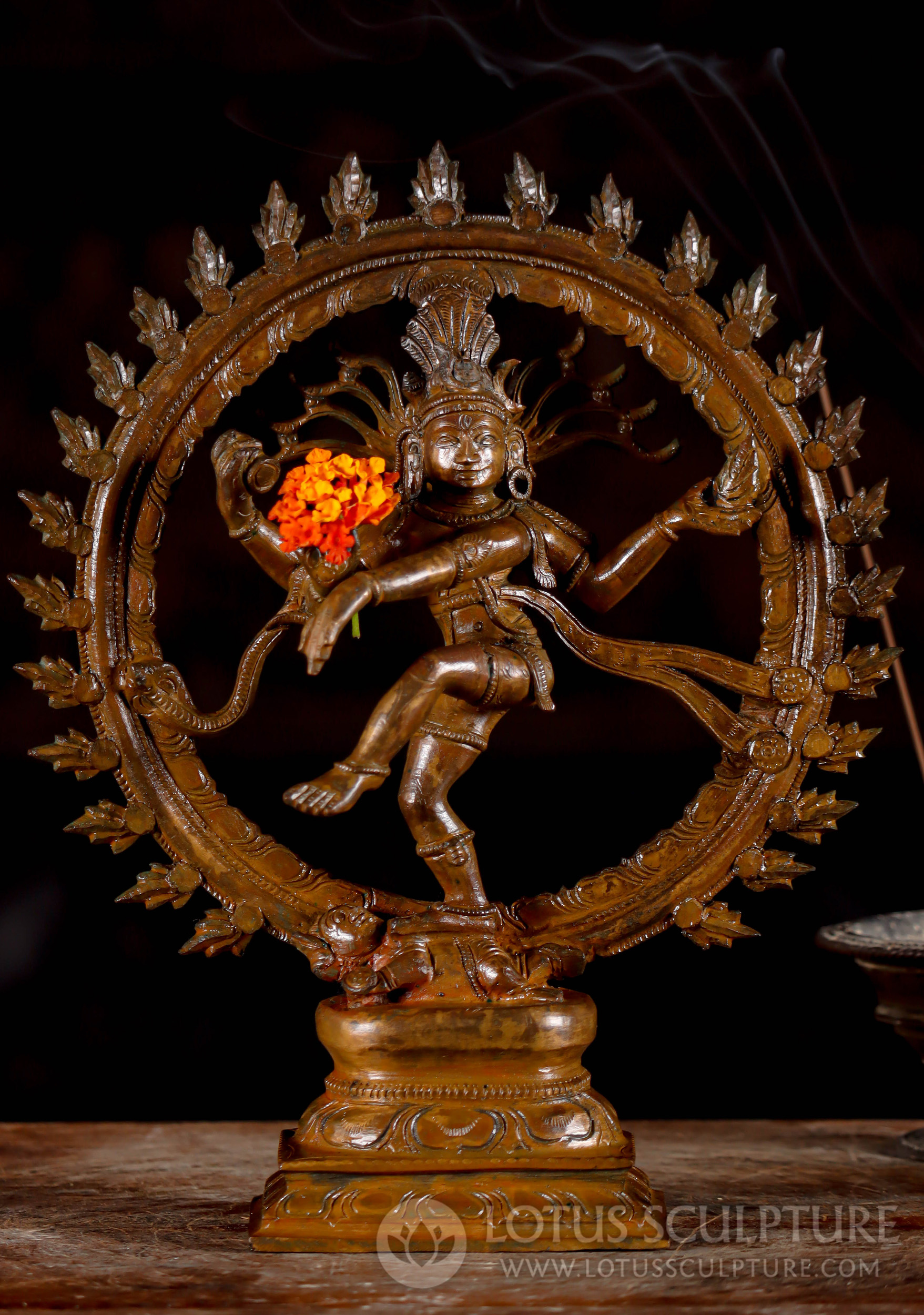 Nataraja Statue - Bronze Lord Shiva as the Cosmic Dancer in Ananda Tandava Pose 11"