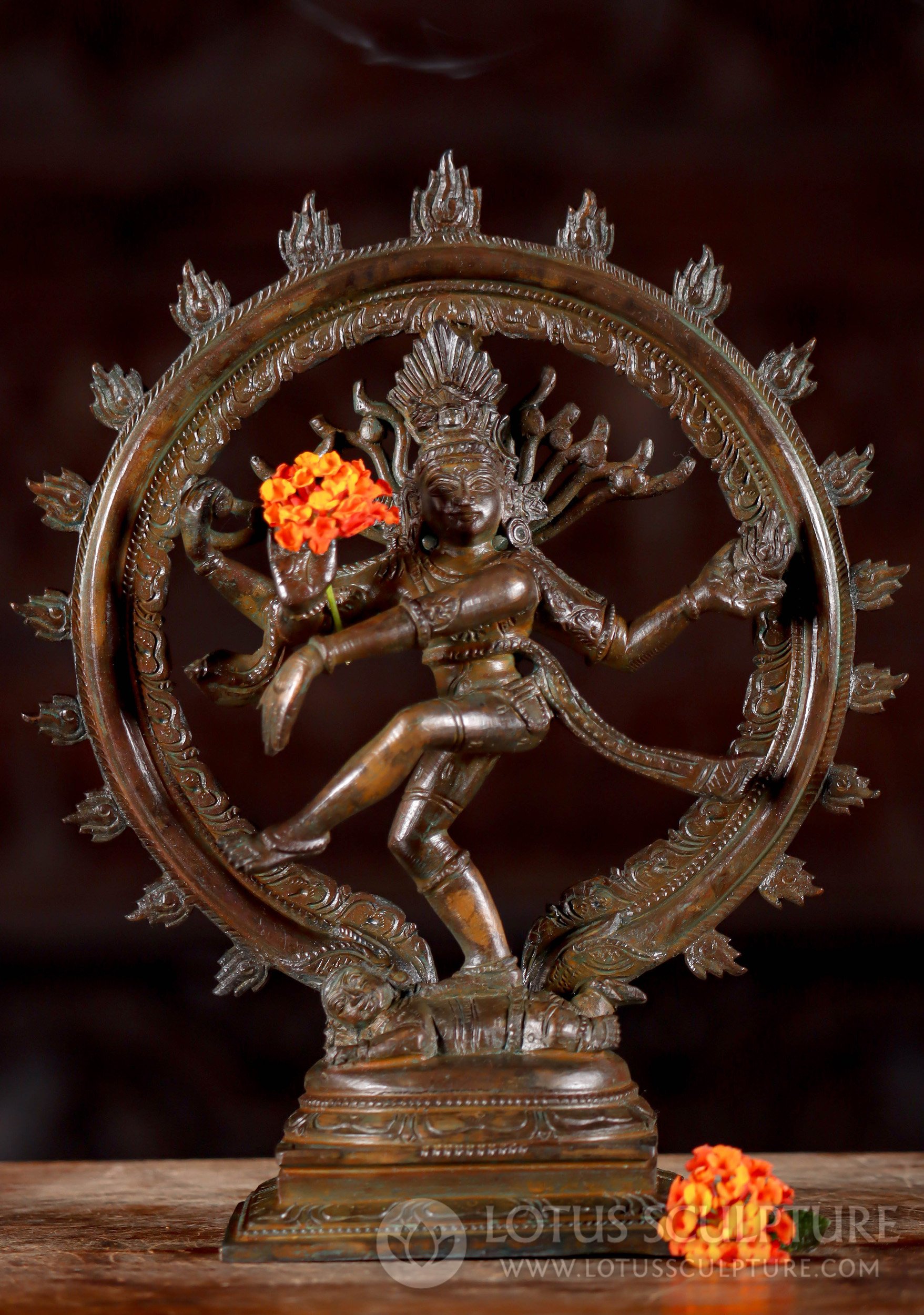 Nataraja Statue - Small Panchaloha South Indian Bronze Hindu God of Dance Sculpture 9.5"