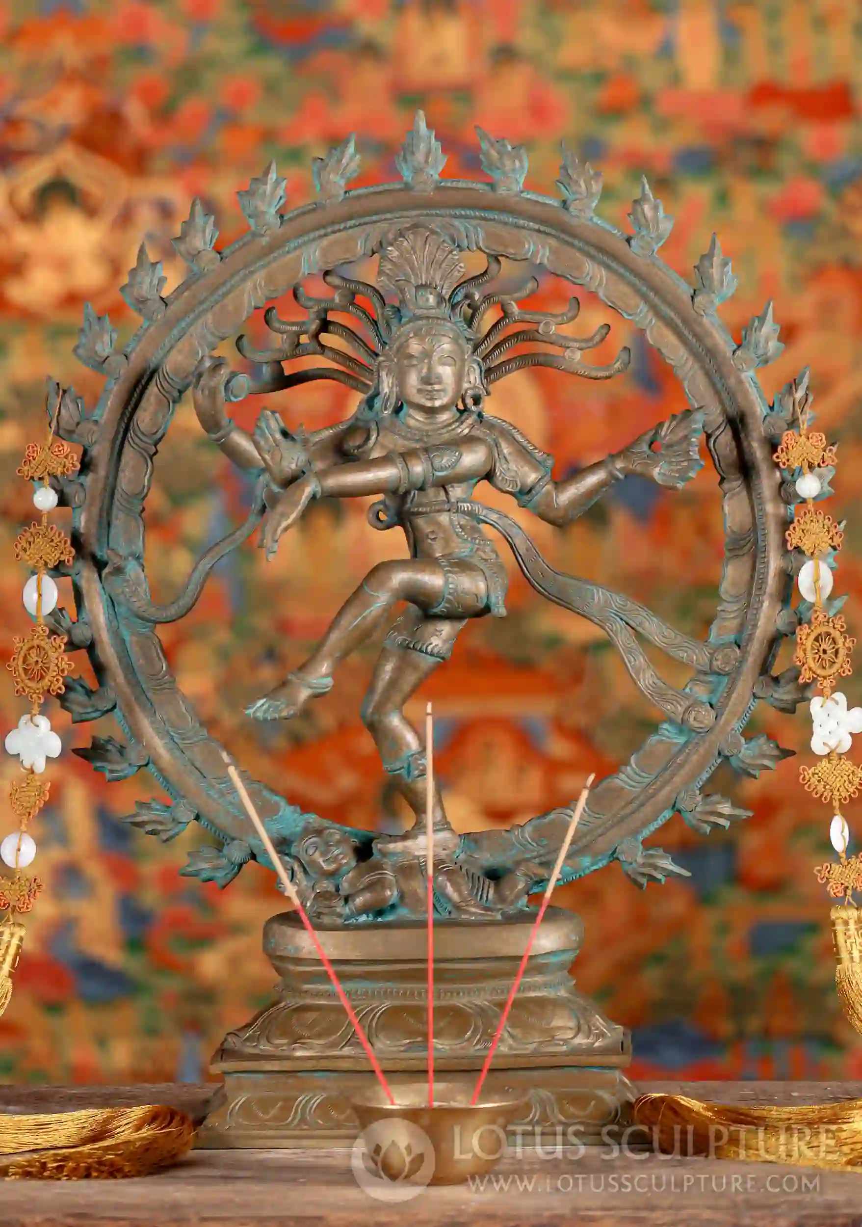 Nataraja Shiva Statue South Indian Bronze Sculpture Hindu God in Cosmic Dance 16.5"