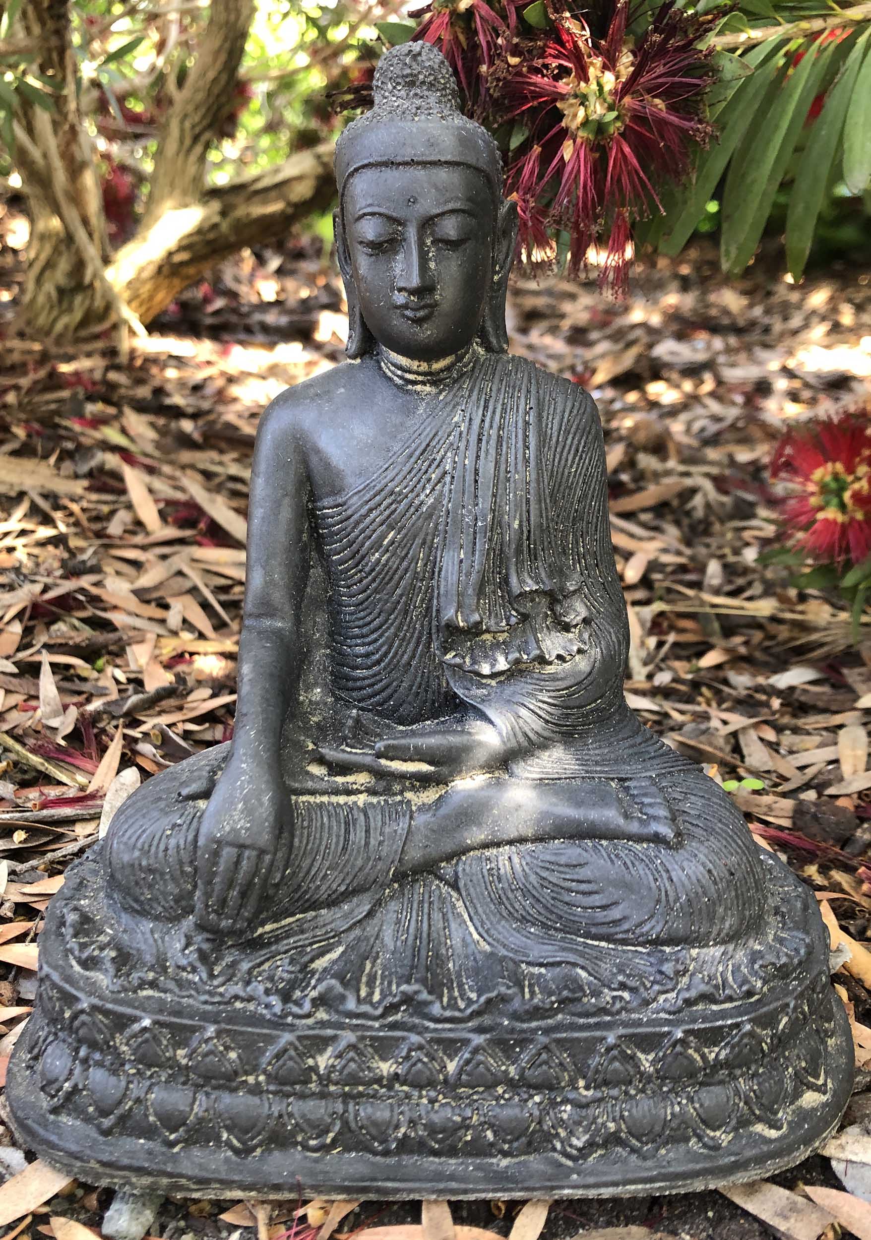 Small Earth Touching Buddha Statue 7"