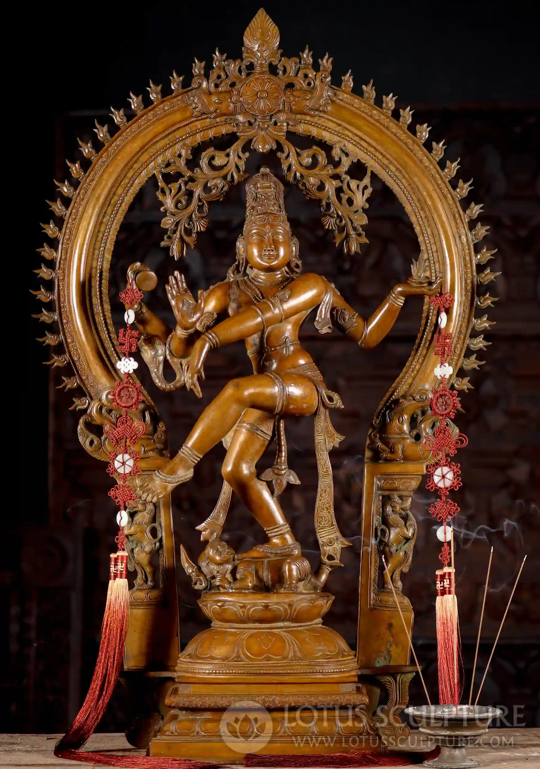 Bronze Shiva Nataraja Statue Performing Dance of Destruction & Renewal