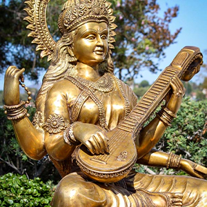 Saraswati Statue Seated in Lalitasana