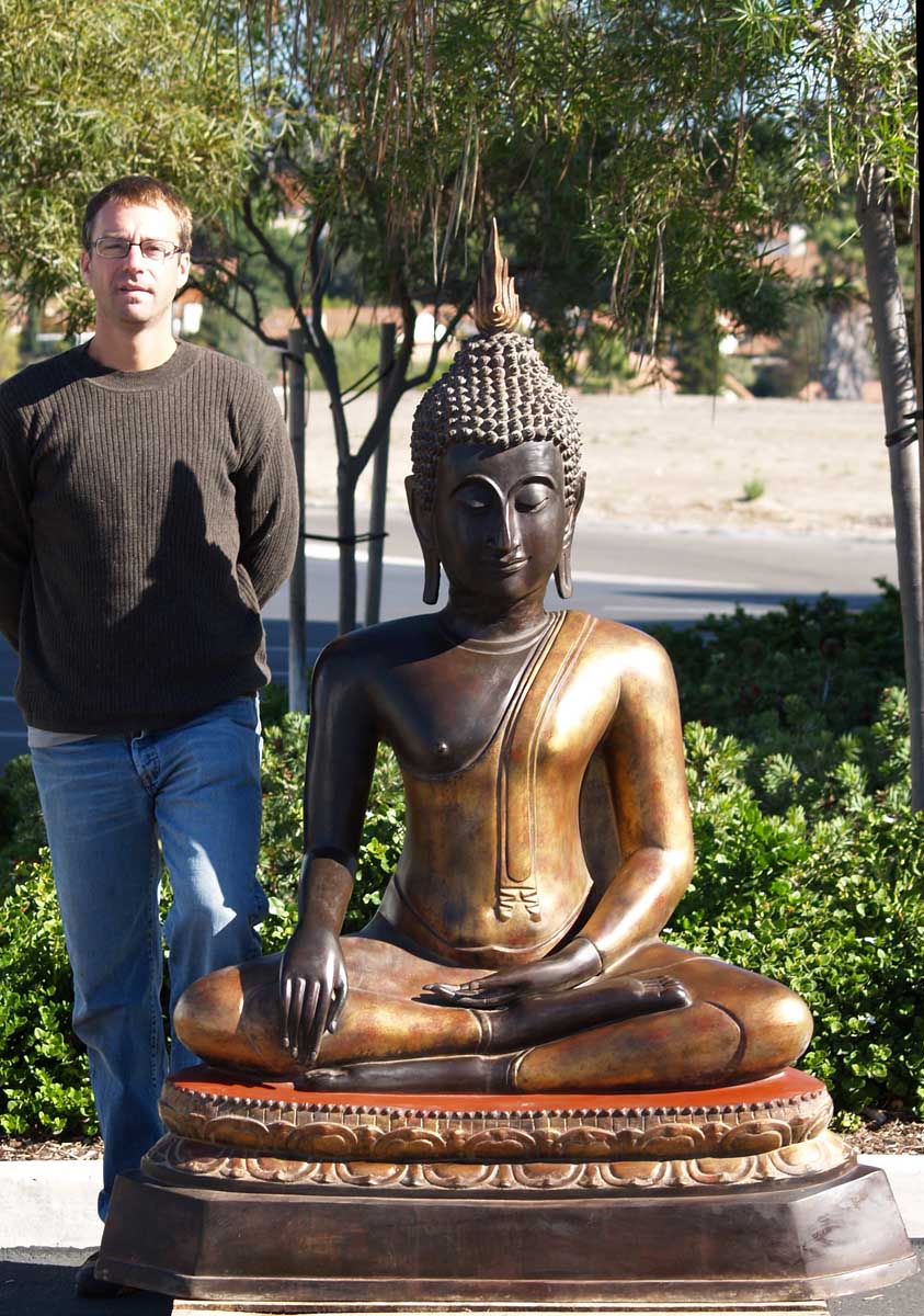 Large Brass Sukhothai Buddha Statue 67"