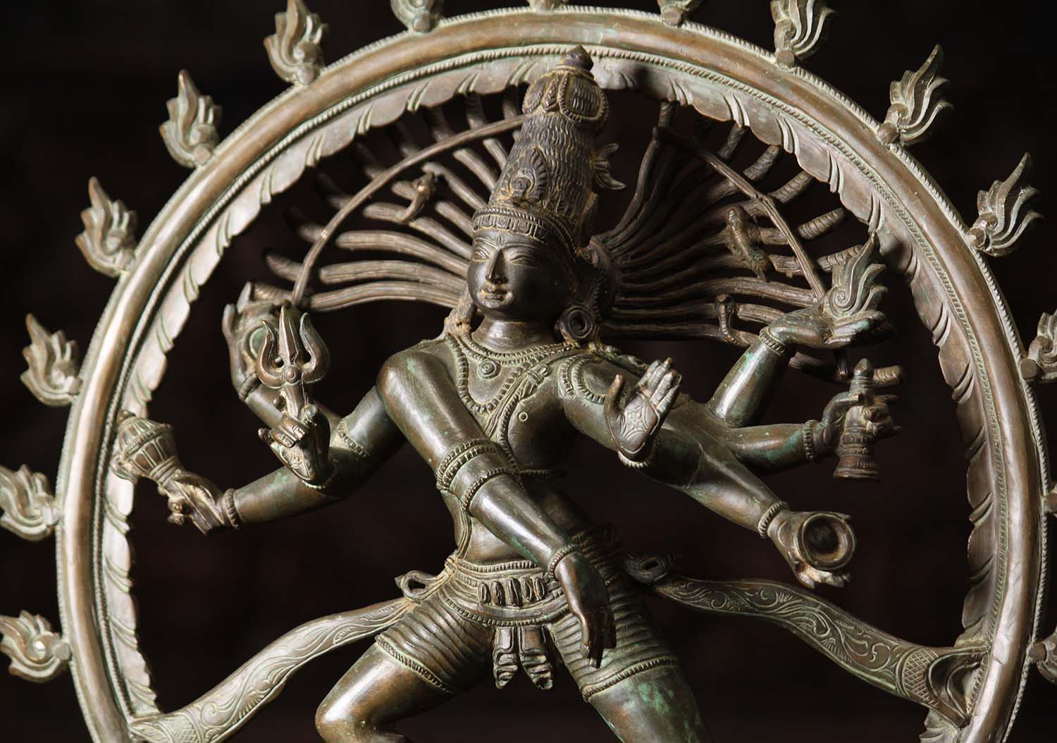 Brass Shiva as Lord Nataraja Dancing on Apasmara with 8 Forms of Shiva on  Base 23